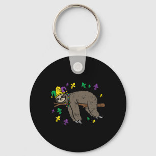 Jester Sloth Lazy Day Animal Cute Funny Mardi Gras Key Ring