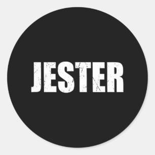 Jester T Shirt Halloween Costume Funny Retro Distr Classic Round Sticker
