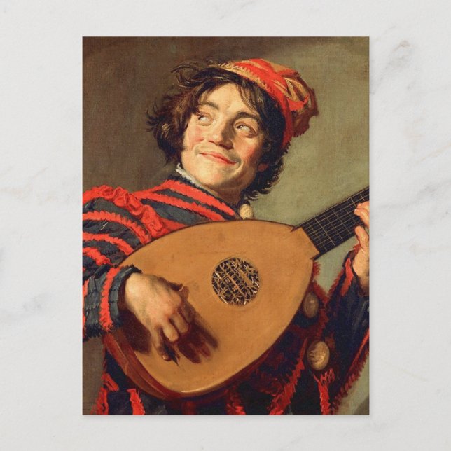 Jester with a Lute Postcard (Front)
