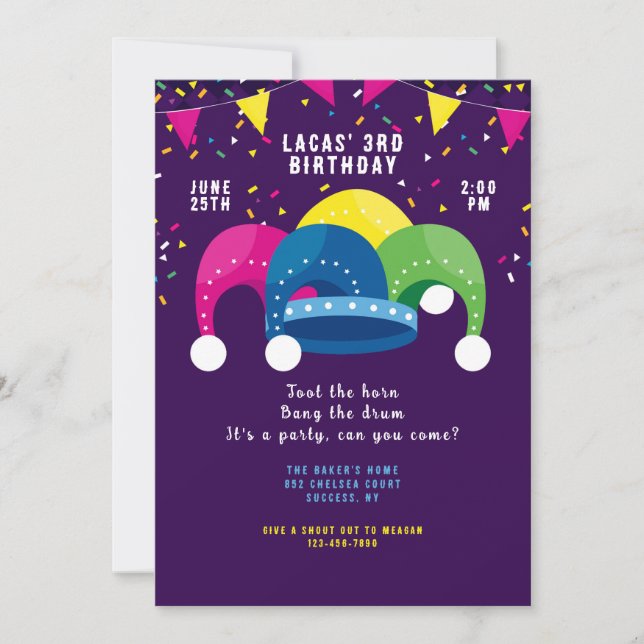 Jester's Hat Invitation (Front)