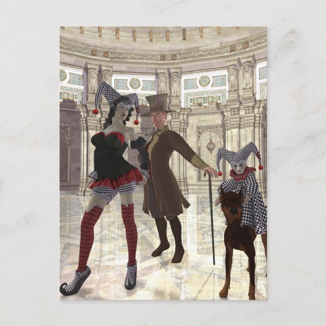 jesters in costume postcard (Front)