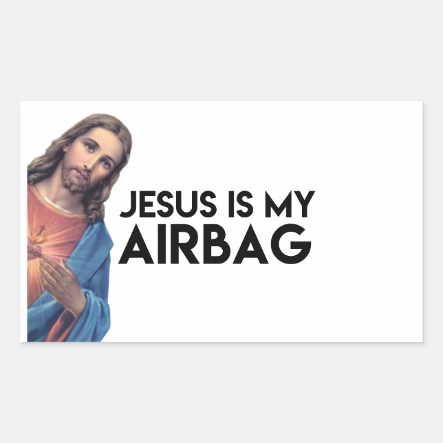 Jesuis is my Airbag Rectangular Sticker (Front)