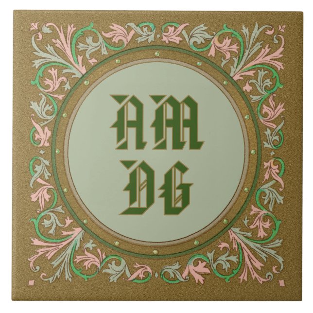 Jesuit Motto by St Ignatius (BK 50; Latin Abbrev.) Ceramic Tile (Front)