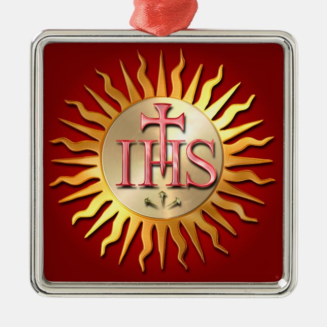 Jesuit Seal Metal Ornament (Front)