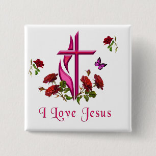 Jesus  15 cm square badge
