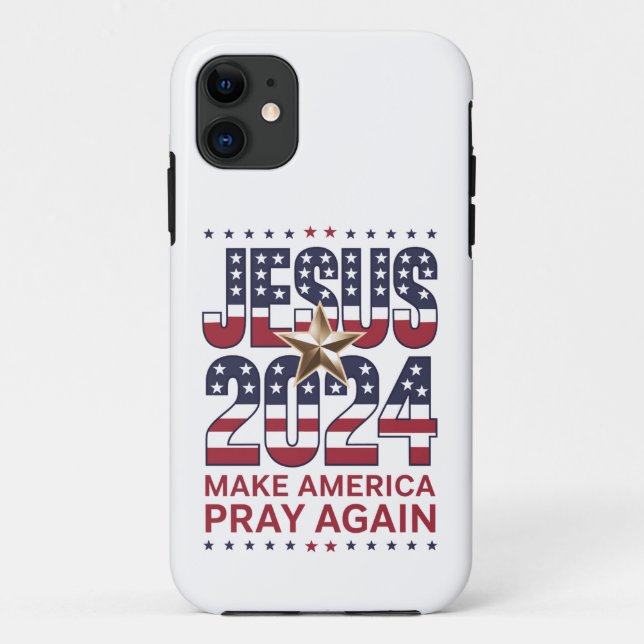 Jesus 2024 Make America Pray Again Case-Mate iPhone Case (Back)