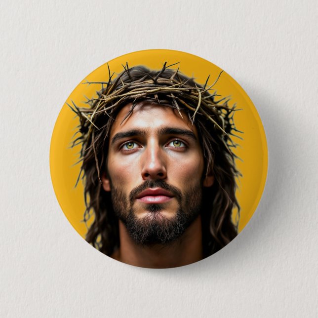 JESUS 6 CM ROUND BADGE (Front)