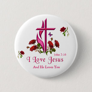 Jesus  6 cm round badge