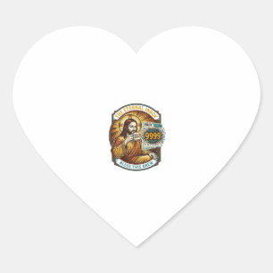 Jesus 9999 Unread Emails Inbox Zero Office Humor_1 Heart Sticker