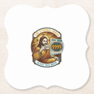 Jesus 9999 Unread Emails Inbox Zero Office Humor_1 Paper Coaster