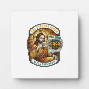 Jesus 9999 Unread Emails Inbox Zero Office Humor_1 Plaque