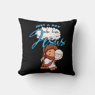 Jesus A Boy Who Loves Jesus Christian Lover Faith  Cushion