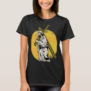 Jesus & A Cross Religion Good Friday Christian Bib T-Shirt