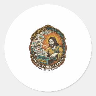 Jesus Accidental 100 Colour Copies Printer Mistake Classic Round Sticker
