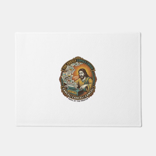 Jesus Accidental 100 Colour Copies Printer Mistake Doormat (Front)