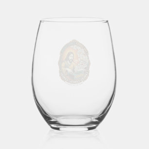Jesus Accidental 100 Colour Copies Printer Mistake Stemless Wine Glass