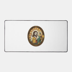 Jesus Accidental Front Camera Double Chin Selfie E Desk Mat