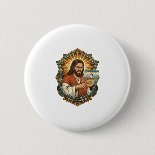 Jesus Accidental Video Call Dial Social Media Pani 6 Cm Round Badge