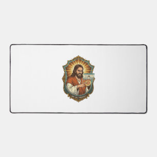 Jesus Accidental Video Call Dial Social Media Pani Desk Mat
