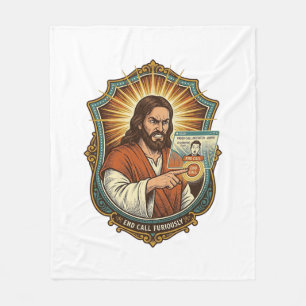 Jesus Accidental Video Call Dial Social Media Pani Fleece Blanket