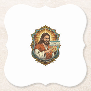 Jesus Accidental Video Call Dial Social Media Pani Paper Coaster