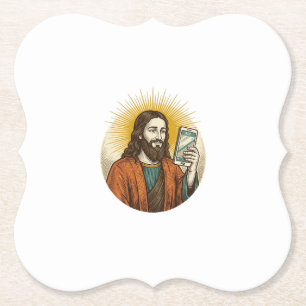 Jesus Accidental Video Instead Of Photo Camera Fai Paper Coaster
