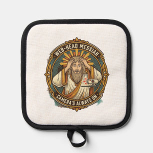 Jesus Accidental Video On Bedhead Morning Meeting  Pot Holder