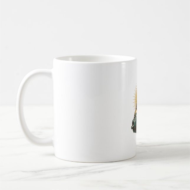 Jesus Accidentally Adding Too Much Weight Gym Fail Coffee Mug (Left)