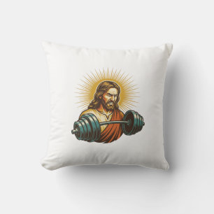 Jesus Accidentally Adding Too Much Weight Gym Fail Cushion