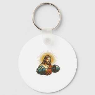 Jesus Accidentally Adding Too Much Weight Gym Fail Key Ring