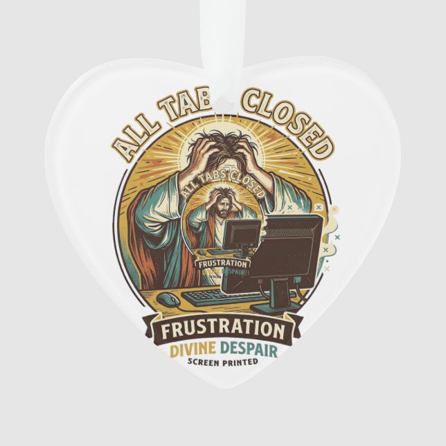 Jesus Accidentally Closed All Browser Tabs Panic T Ornament (Front)