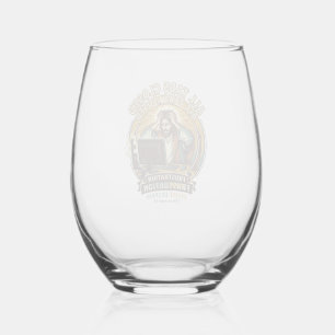 Jesus Accidentally Closed All Browser Tabs Panic T Stemless Wine Glass