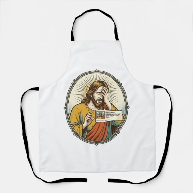 Jesus Added To Story Instead Direct Message Social Apron (Front)