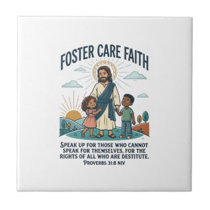 Jesus Adoption Foster Care Graphic Tee Christian A Ceramic Tile