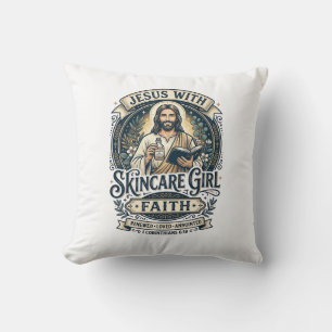 Jesus Aesthetician Skincare Vintage Shirt Christia Cushion