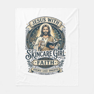 Jesus Aesthetician Skincare Vintage Shirt Christia Fleece Blanket