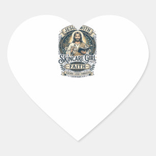 Jesus Aesthetician Skincare Vintage Shirt Christia Heart Sticker