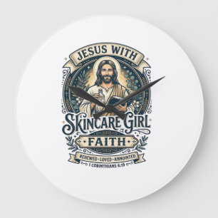 Jesus Aesthetician Skincare Vintage Shirt Christia Large Clock