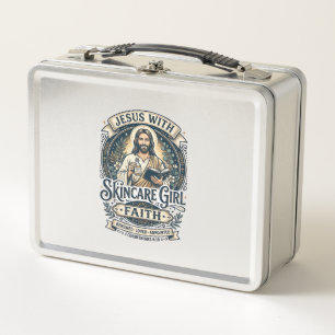 Jesus Aesthetician Skincare Vintage Shirt Christia Metal Lunch Box