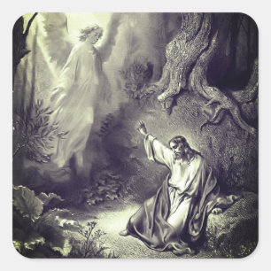 Jesus Agony In The Garden Religious Square Sticker