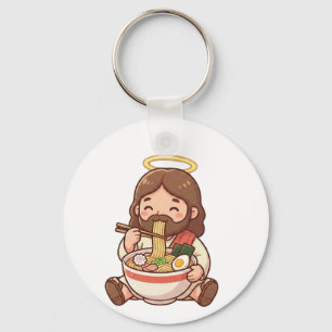 Jesus also likes ramen key ring