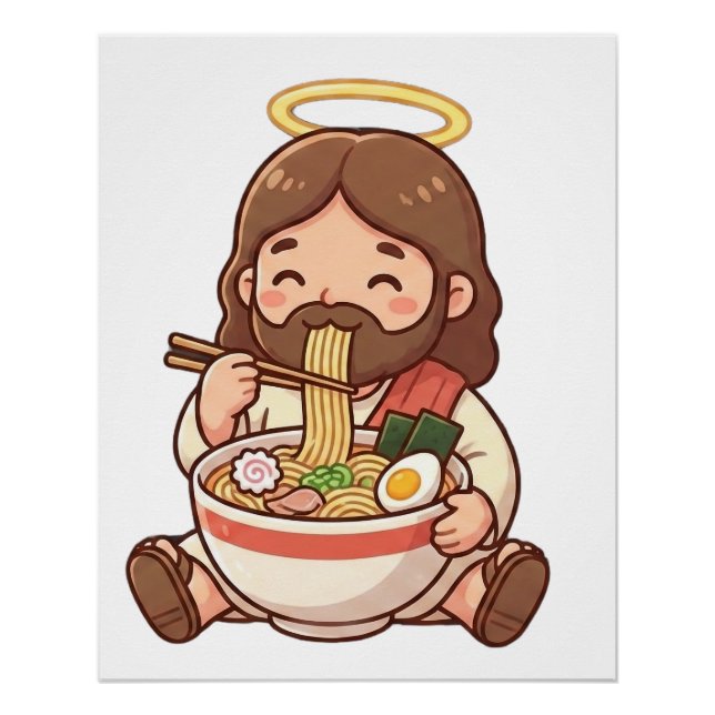 Jesus also likes ramen poster (Front)
