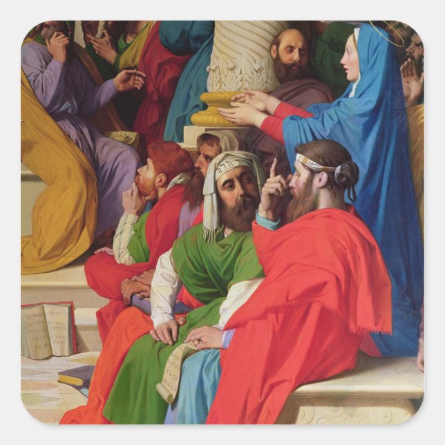 Jesus Among the Doctors Square Sticker (Front)