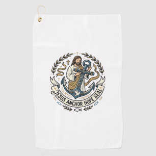 Jesus Anchor Hope Seal Jesus Anchor Hope Seal Chri Golf Towel
