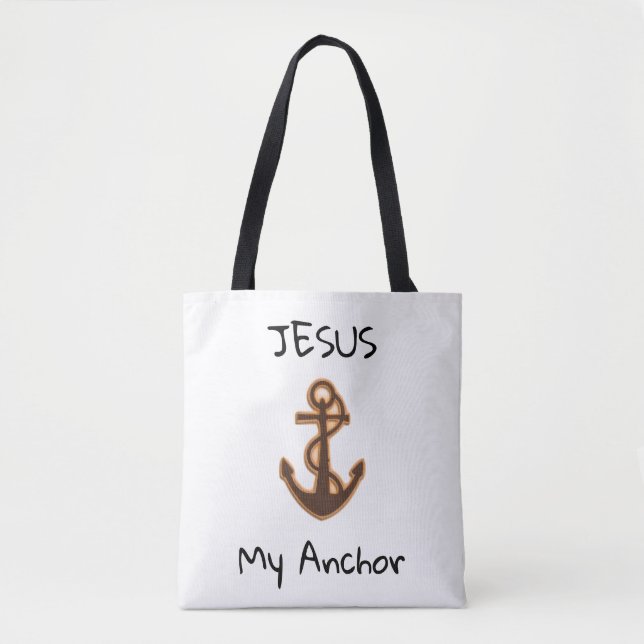 Jesus Anchor Shoulder Tote Bag (Front)