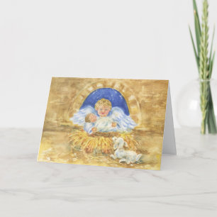 Jesus and Angel Manager Greeting Card