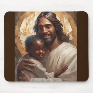 Jesus and Angel Mouse Pad