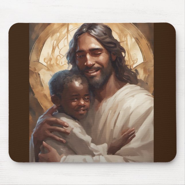 Jesus and Angel Mouse Pad (Front)