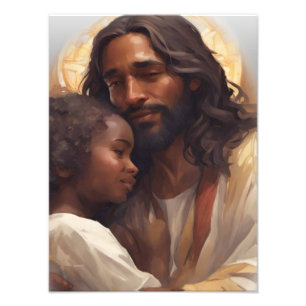 Jesus and baby Angel Photo Print