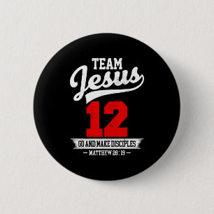 Jesus And Baseball Team Jesus Christian Matthew 28 6 Cm Round Badge